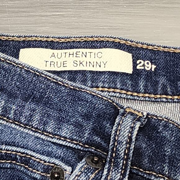 Gap 1969 Jeans Authentic True Skinny Cuffed Ankle Mid Rise Size 29 Regular - Picture 2 of 10